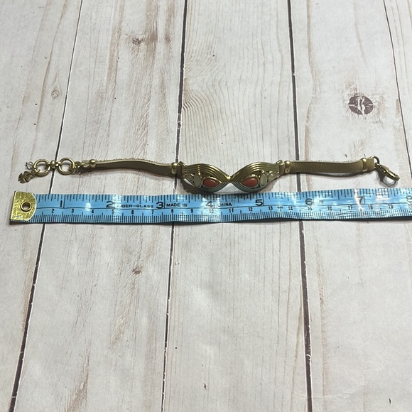 Lucky Brand Leather and Stone Bracelet with Gold toned clasp - Picture 6 of 6